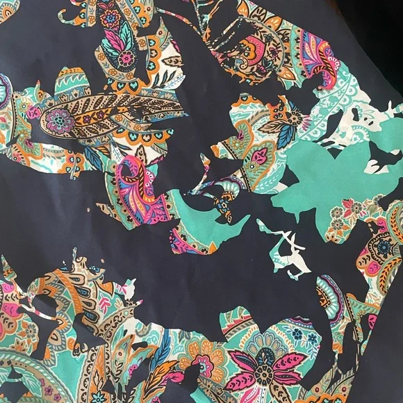 Doncaster (Tanner) Paisley Mult-Color Silk Neck Scarf - Picture 3 of 4